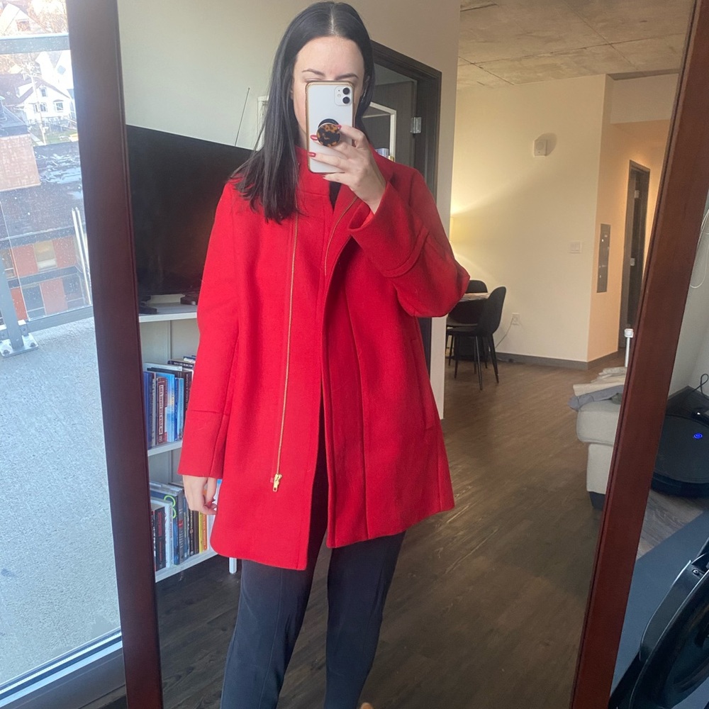 J crew outlet red city coat NWT